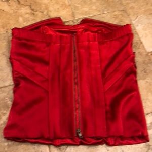 Bebe silk red bustier